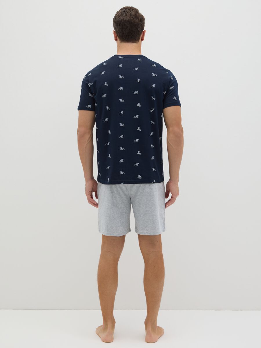 Blue short pyjamas with Ovs print_3
