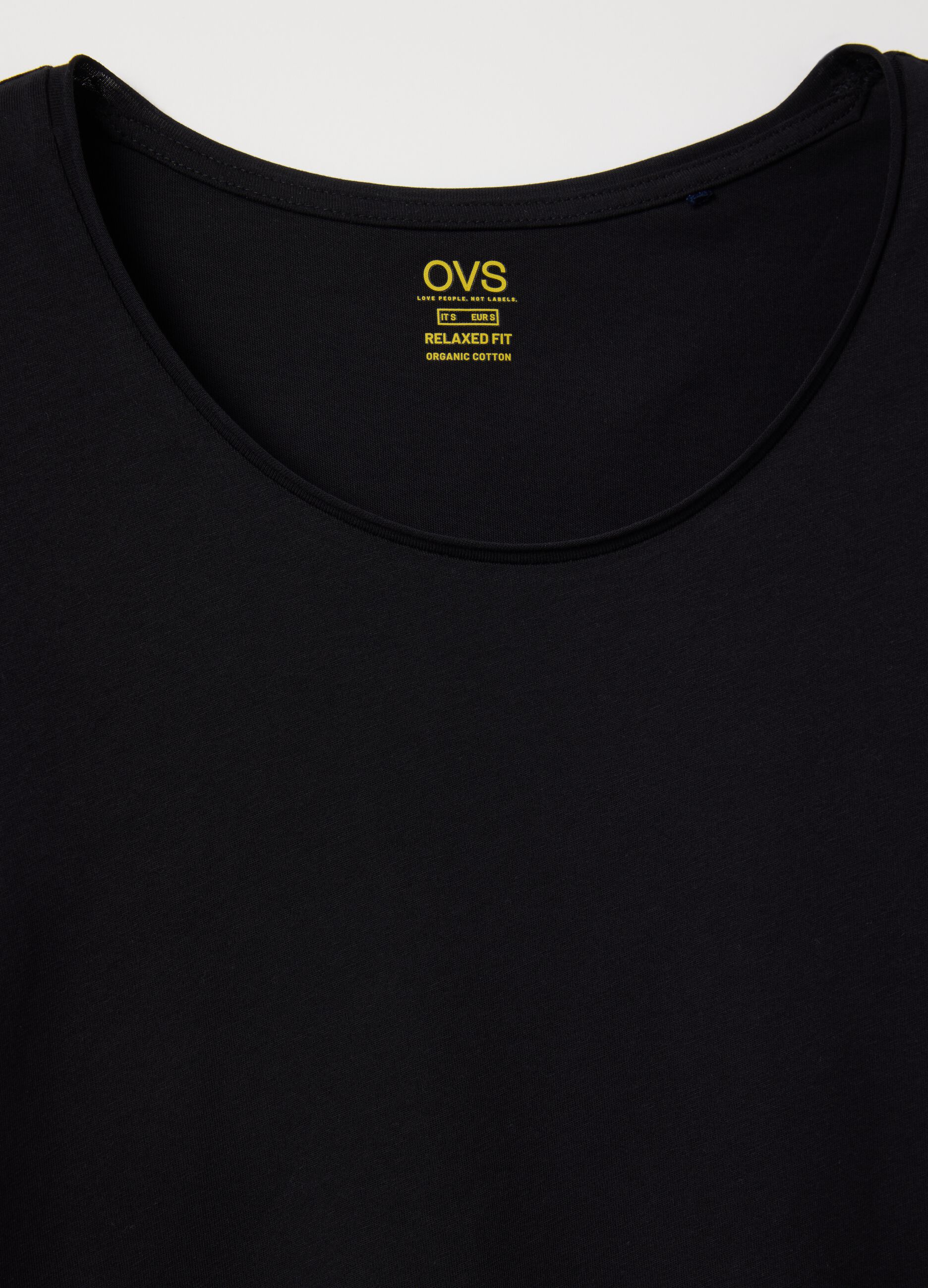 Black relaxed-fit T-shirt in cotton