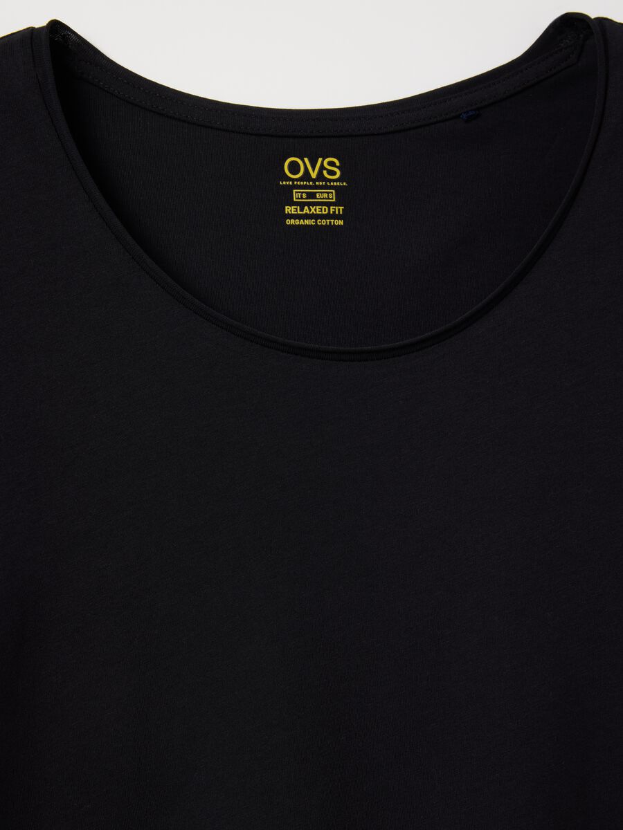 Black relaxed-fit T-shirt in cotton_5