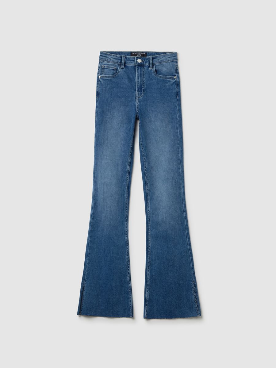 Flare-fit bootcut jeans with slits_4