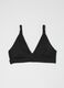 Black triangle bikini top in stretchy shaping fabric_4