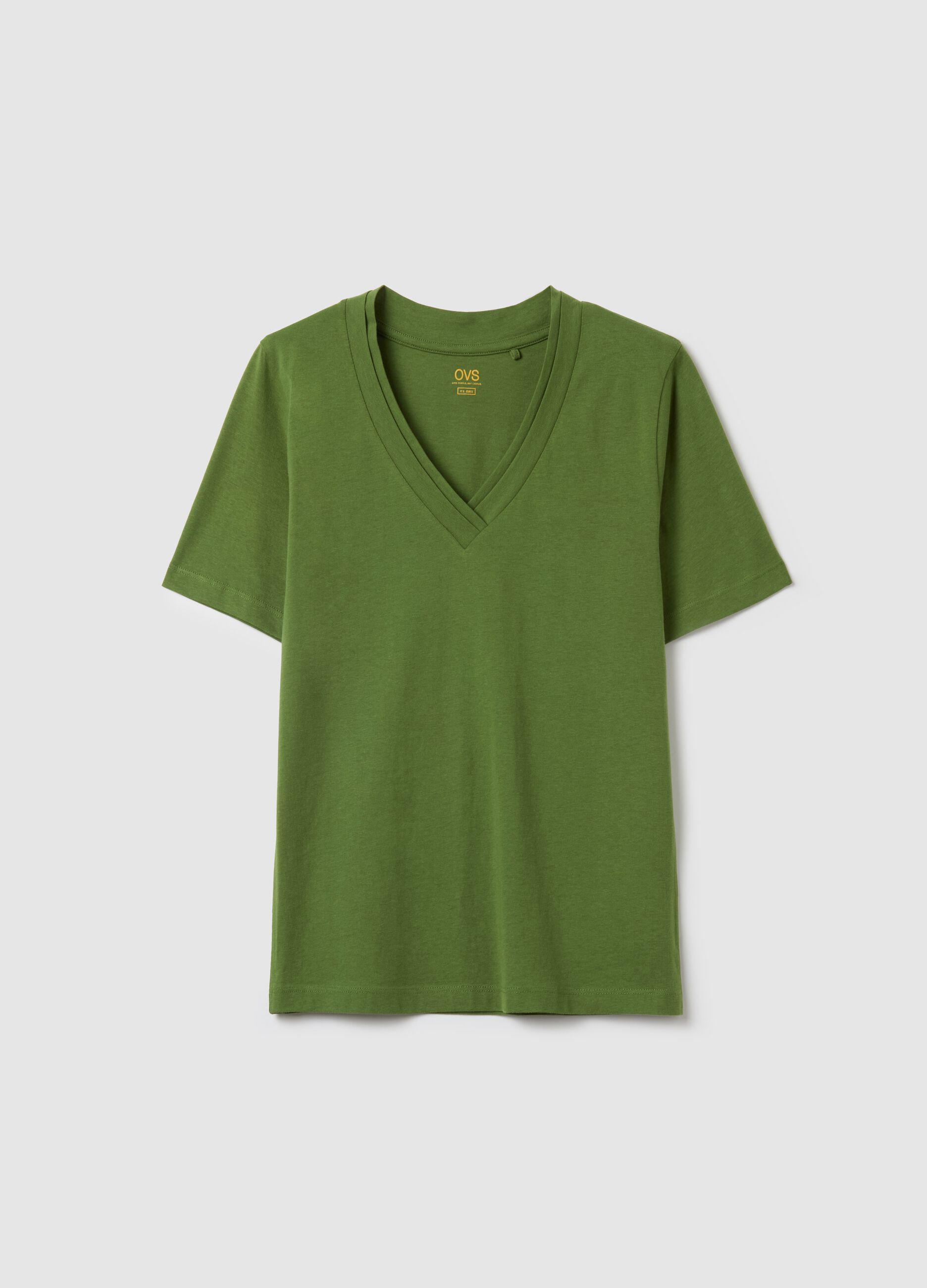 Green T-shirt with V neck