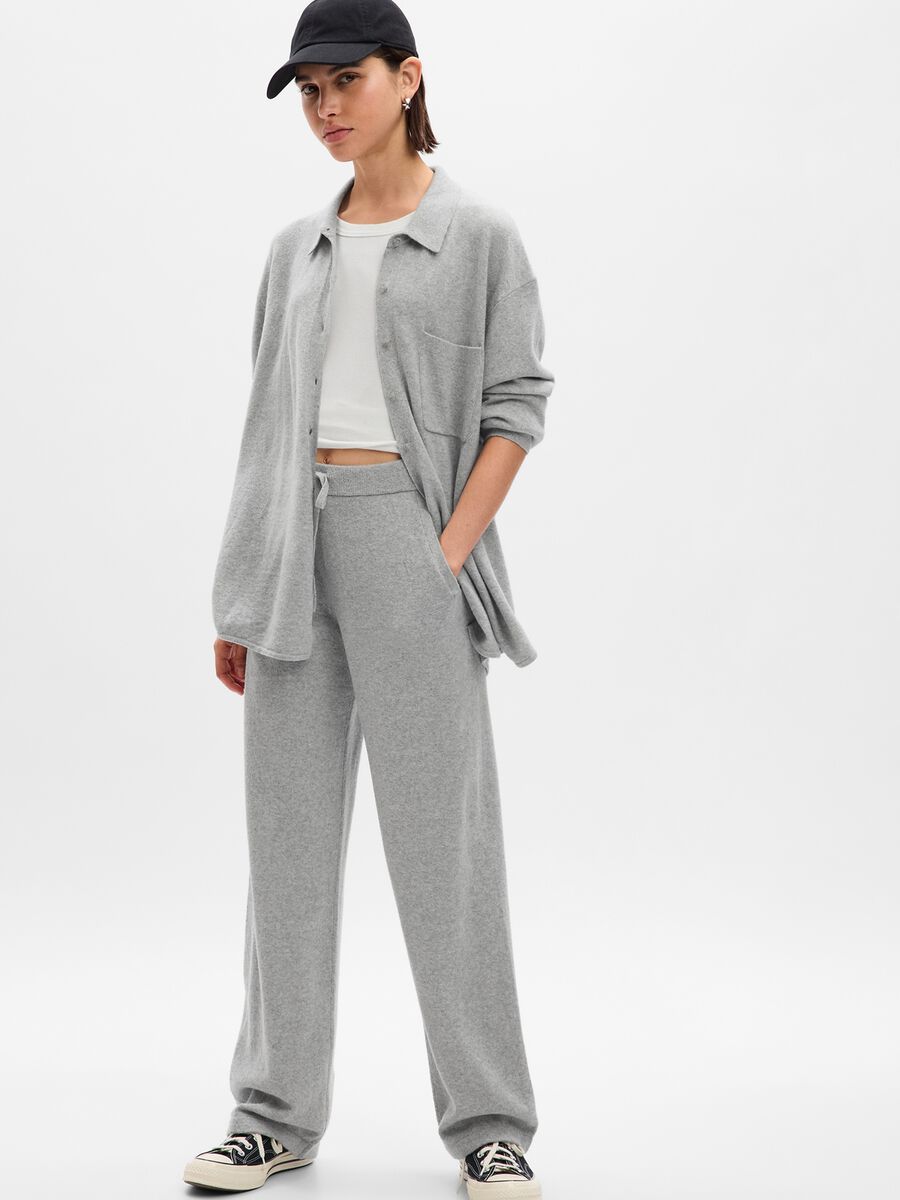 Oversized knit shacket with pocket_0