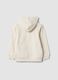 Beige cotton-blend hoodie sweatshirt with crew neck_1