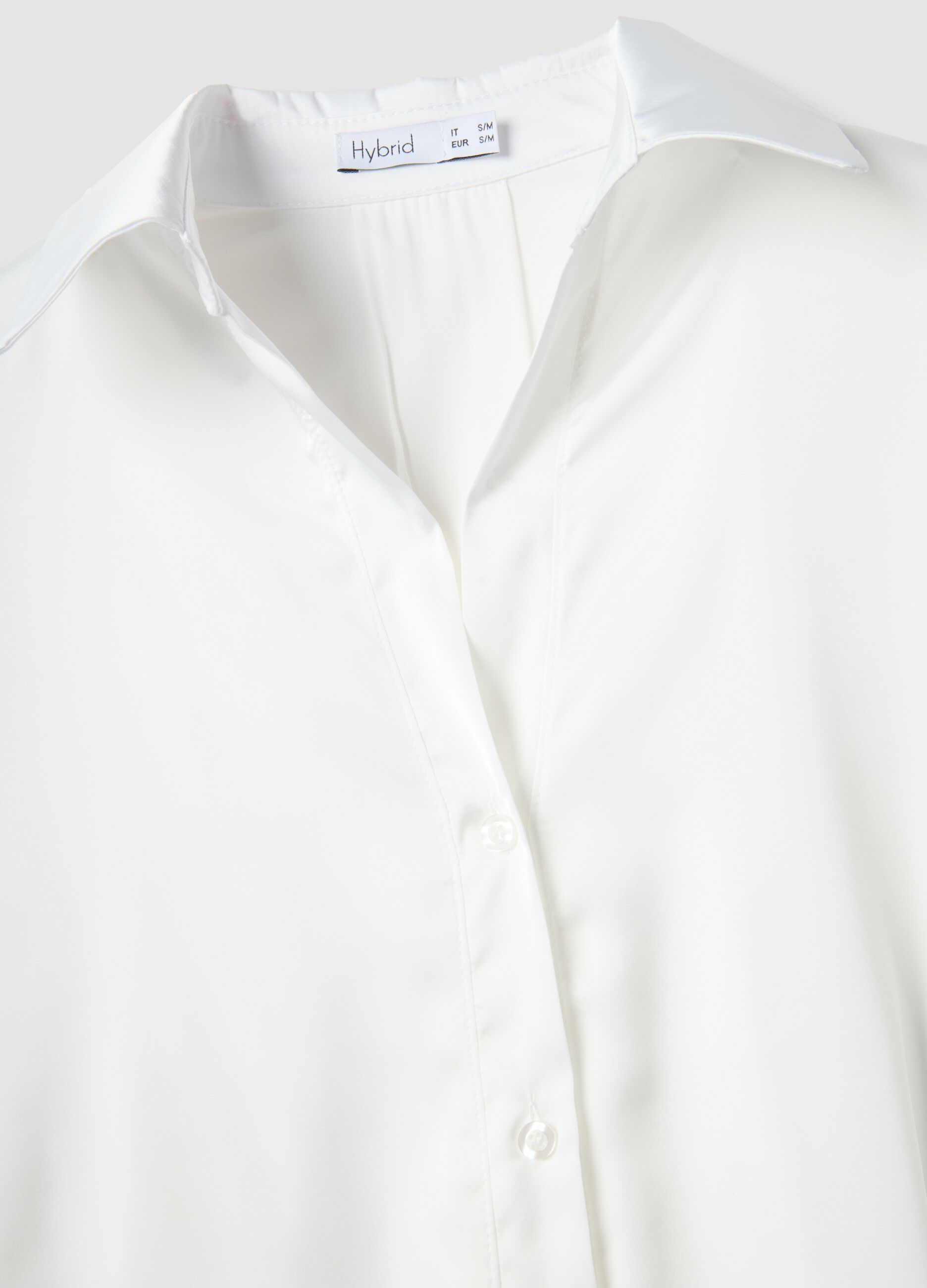 White Satin Blouse Regular Fit