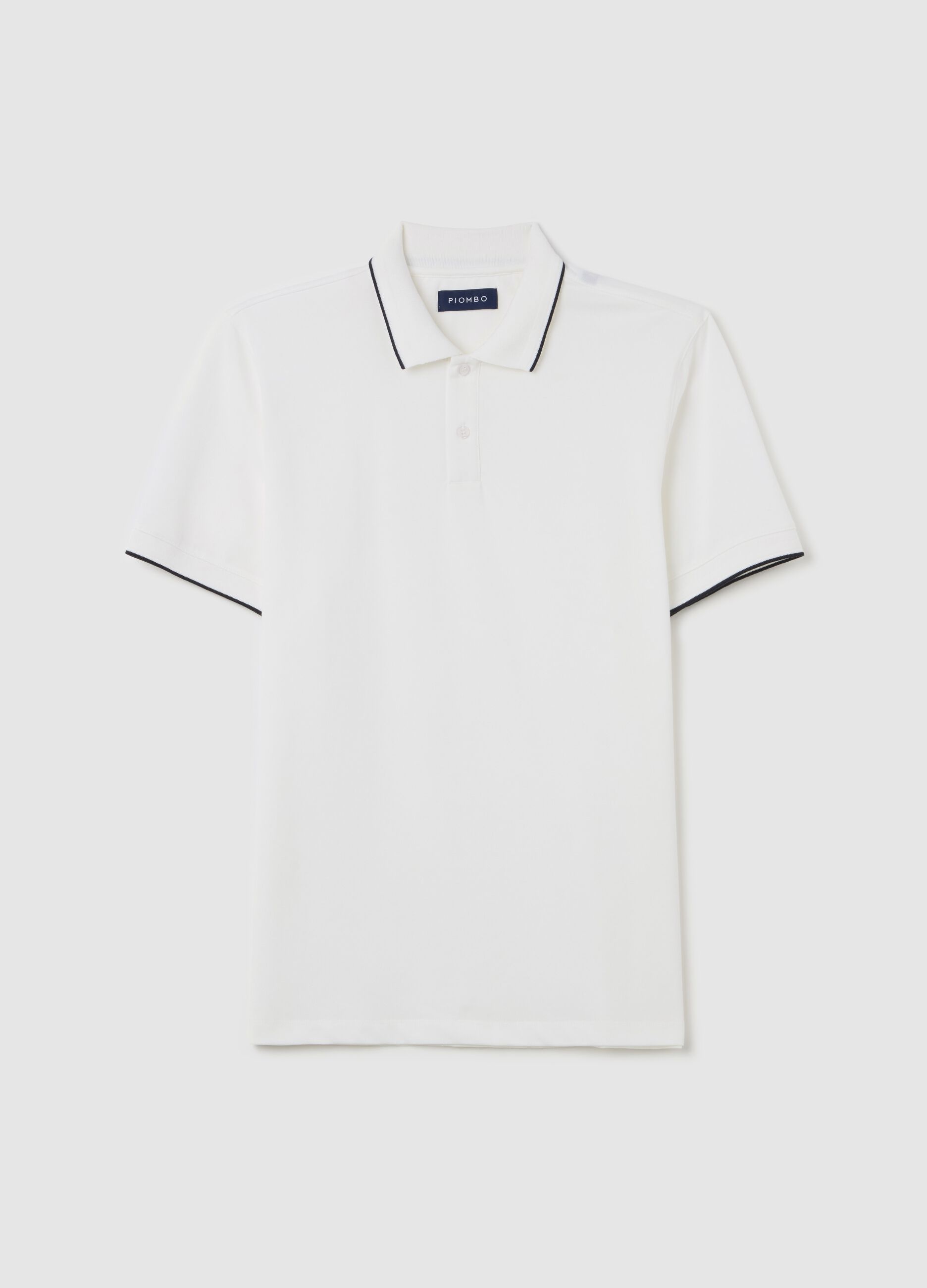 Polo shirt in technical fabric with contrasting edging