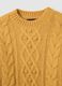 Yellow regular fit sweater with round neckline_5