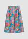 Multicoloured pure cotton palazzo trousers_0