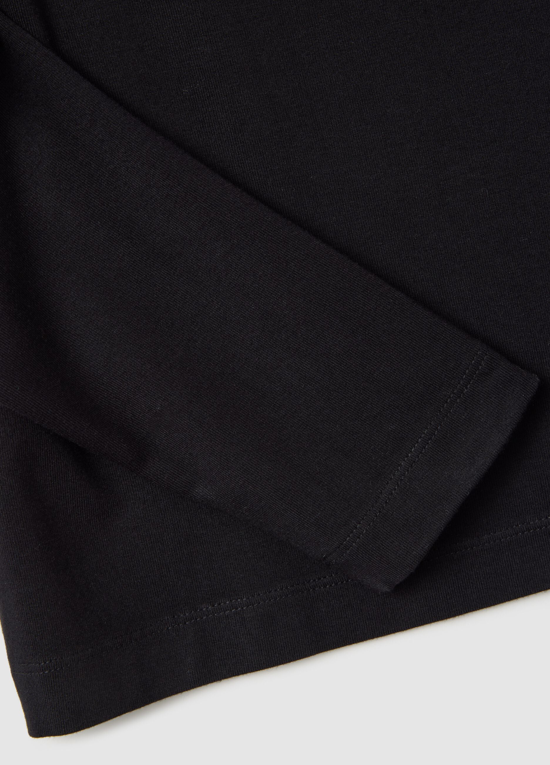 Black stretch viscose jersey regular fit