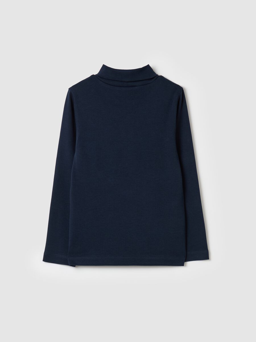 T-shirt with high neck and Christmas print_1