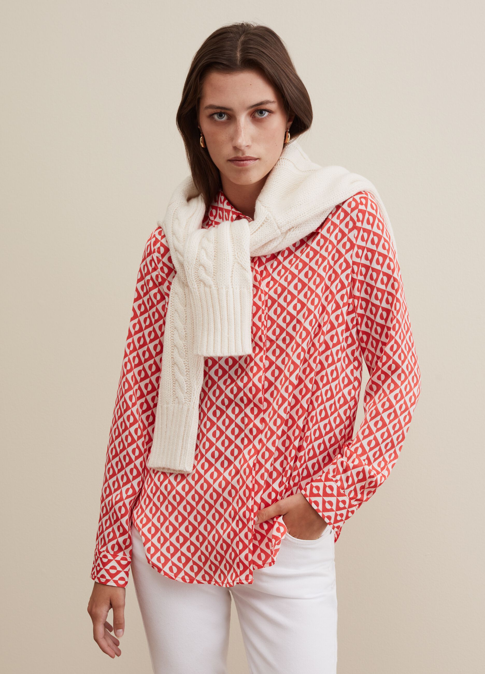 Blusa con stampa optical_0