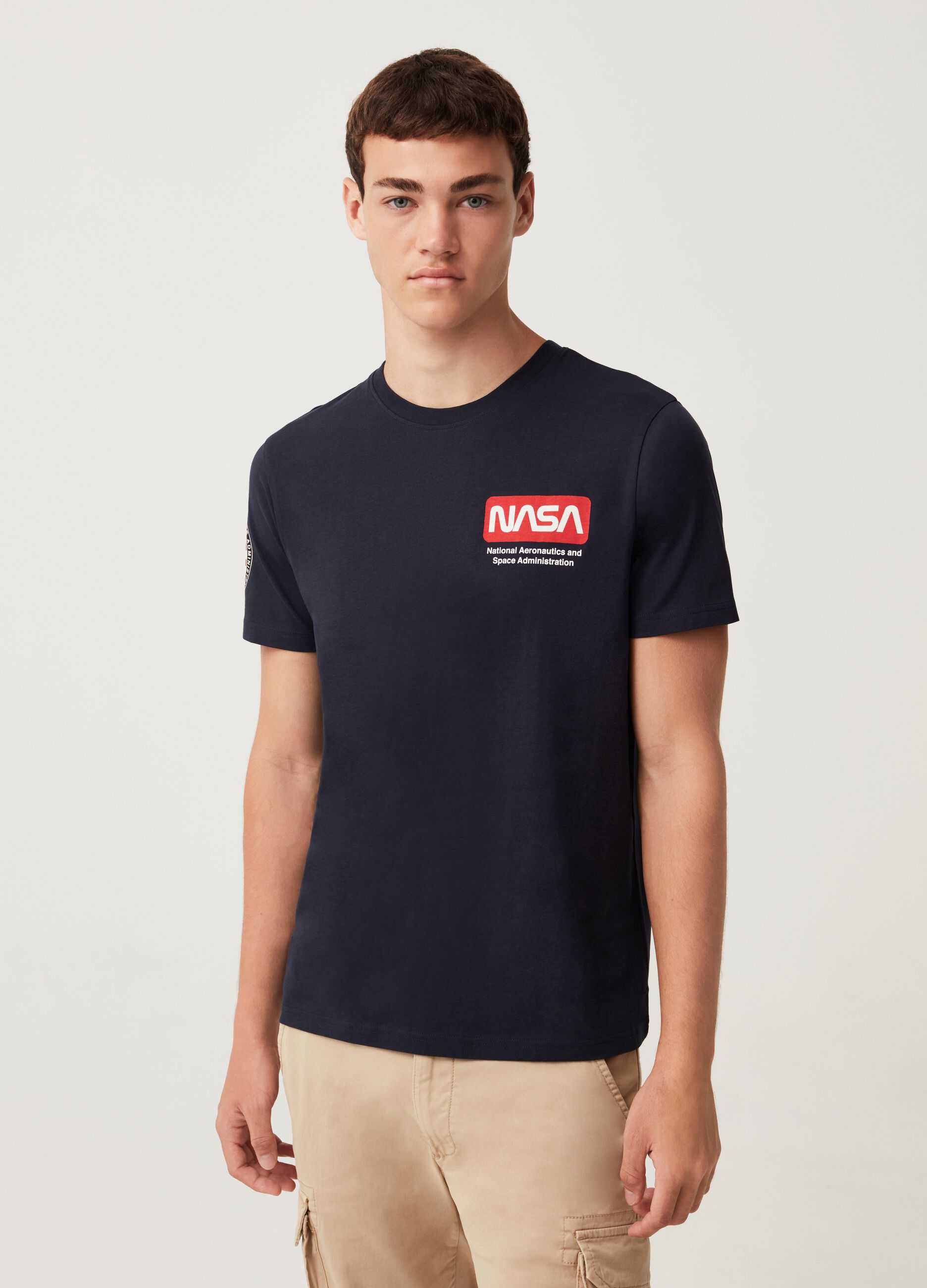 Round-neck T-shirt with NASA print