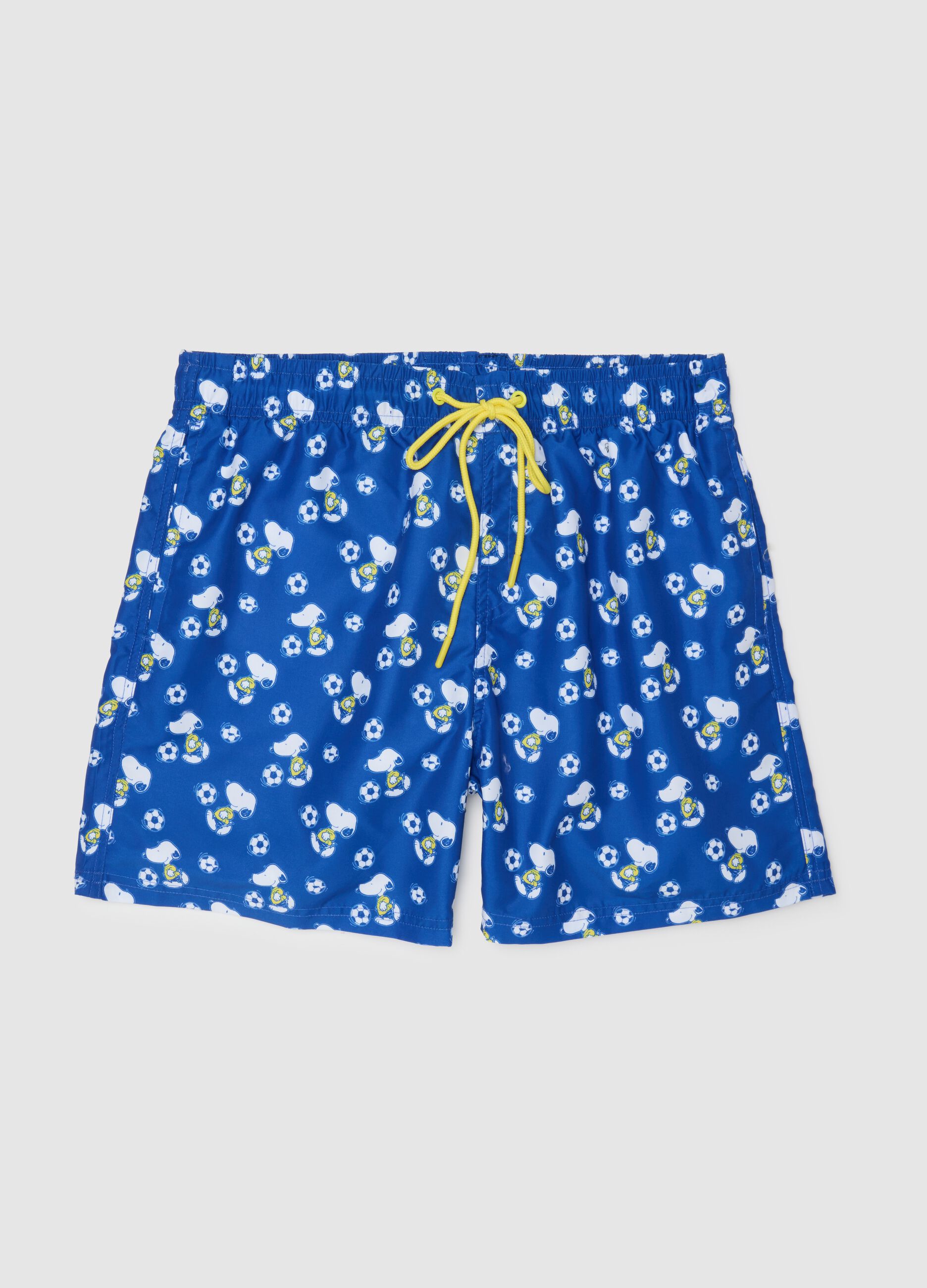 Men’s blue fabric shorts with print