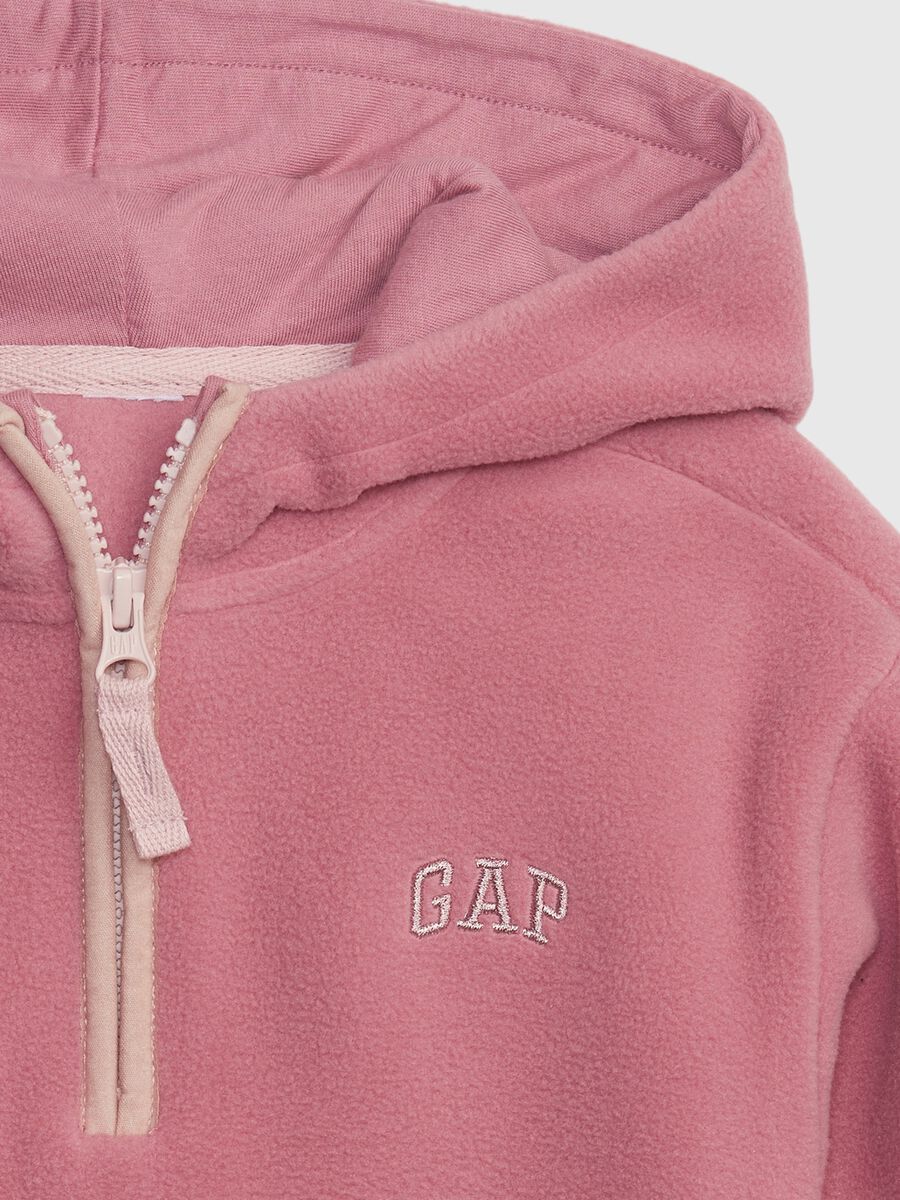 Felpa half-zip in pile con ricamo logo_2