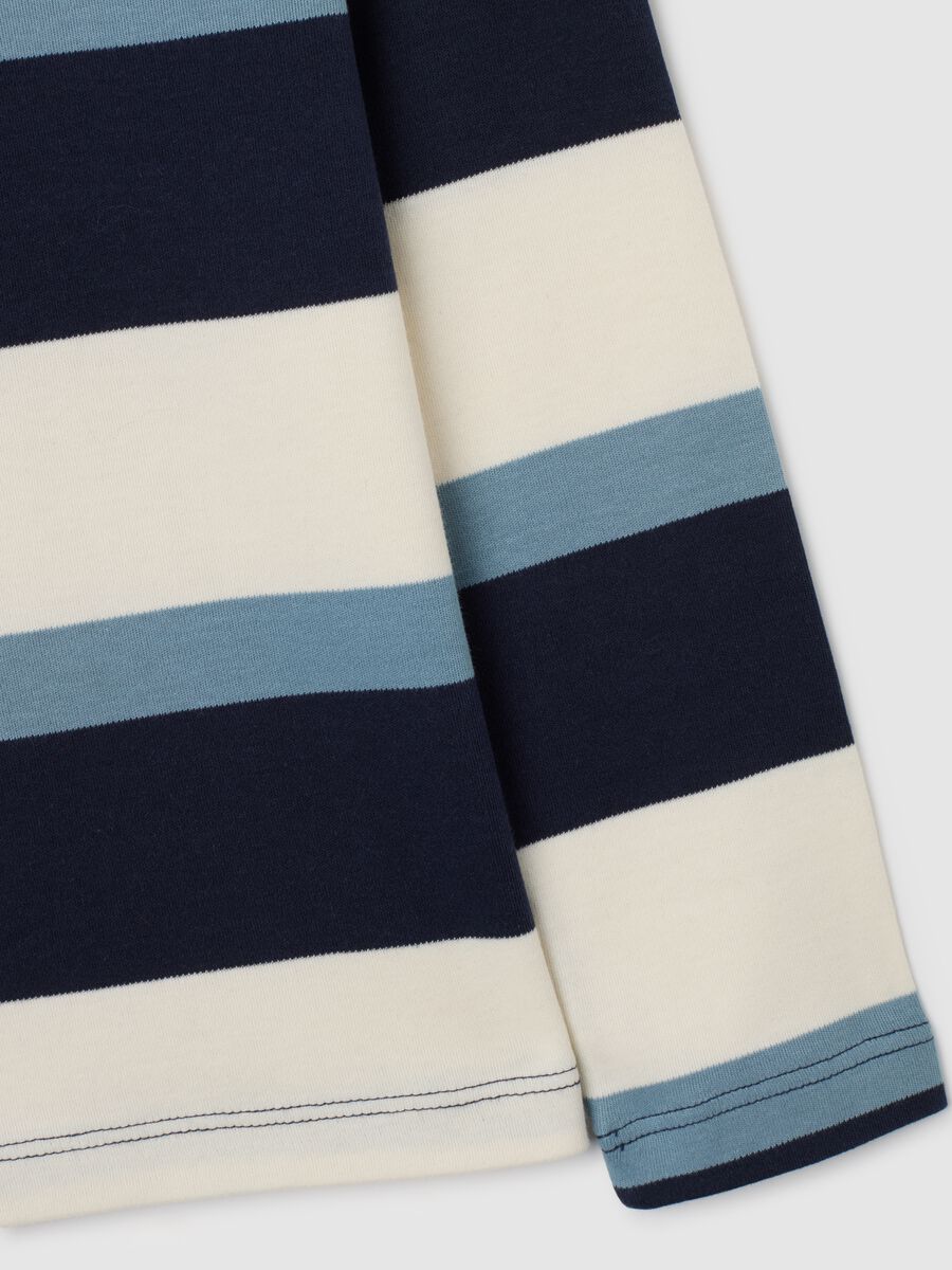 Multicolour striped child's sweater in pure cotton regular fit_3