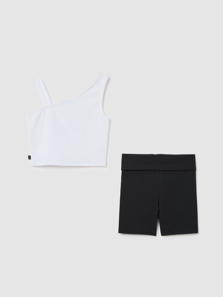 Set jogging da ragazze in cotone multicolor fitted_1