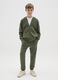 Boys' green pure cotton jogger trousers regular fit_0