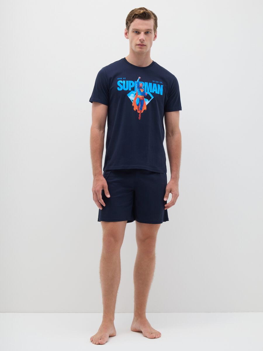 Men's blue pure cotton pyjama with Superman graphic_0