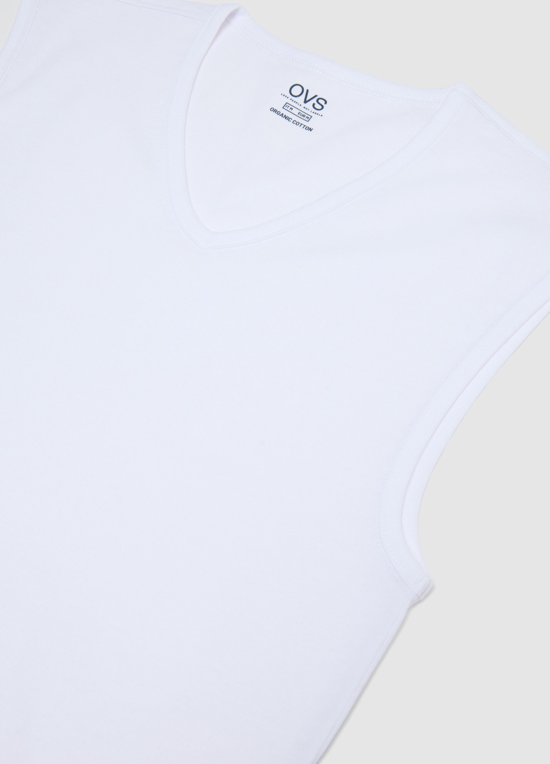 White pure cotton regular fit vest with wide straps