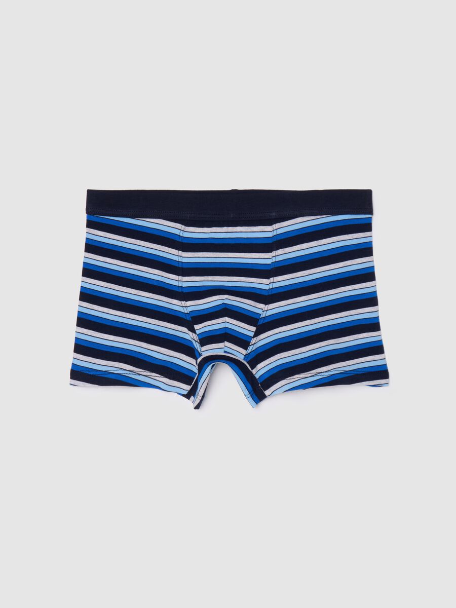 Boxer in cotone stretch in fantasia a righe _0