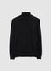 Maglione a collo alto nero in pura lana merino regular fit_0