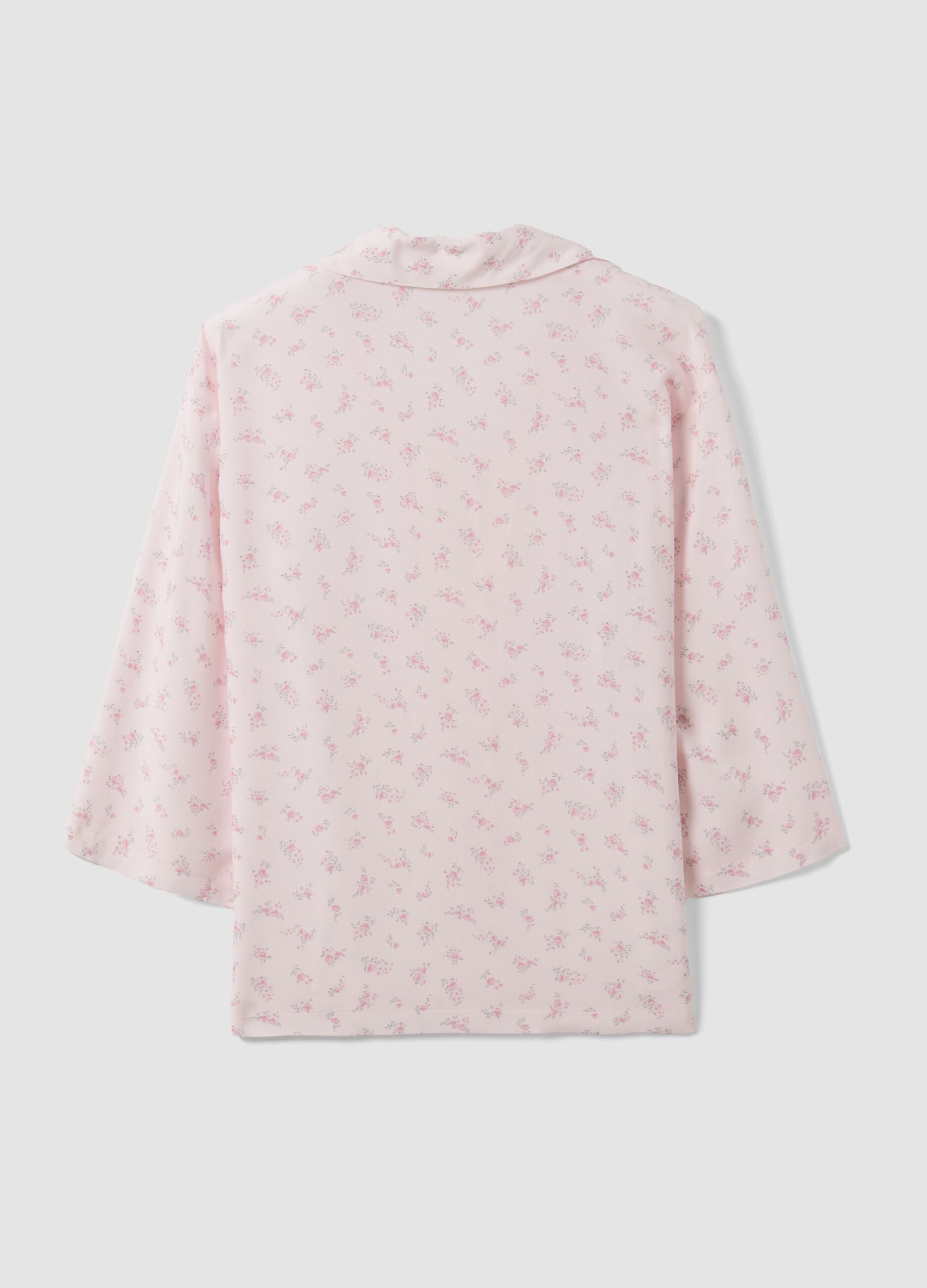 Pink floral pure viscose pyjama T-shirt