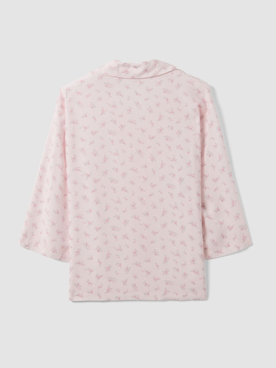 Pink floral pure viscose pyjama T-shirt_5