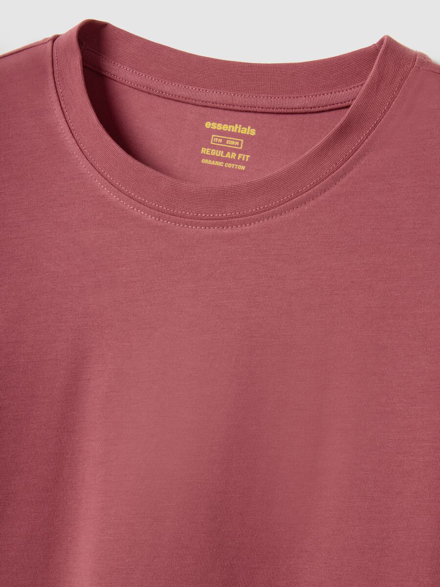 Red Long Sleeve Cotton Stretch Regular Fit T-Shirt_5