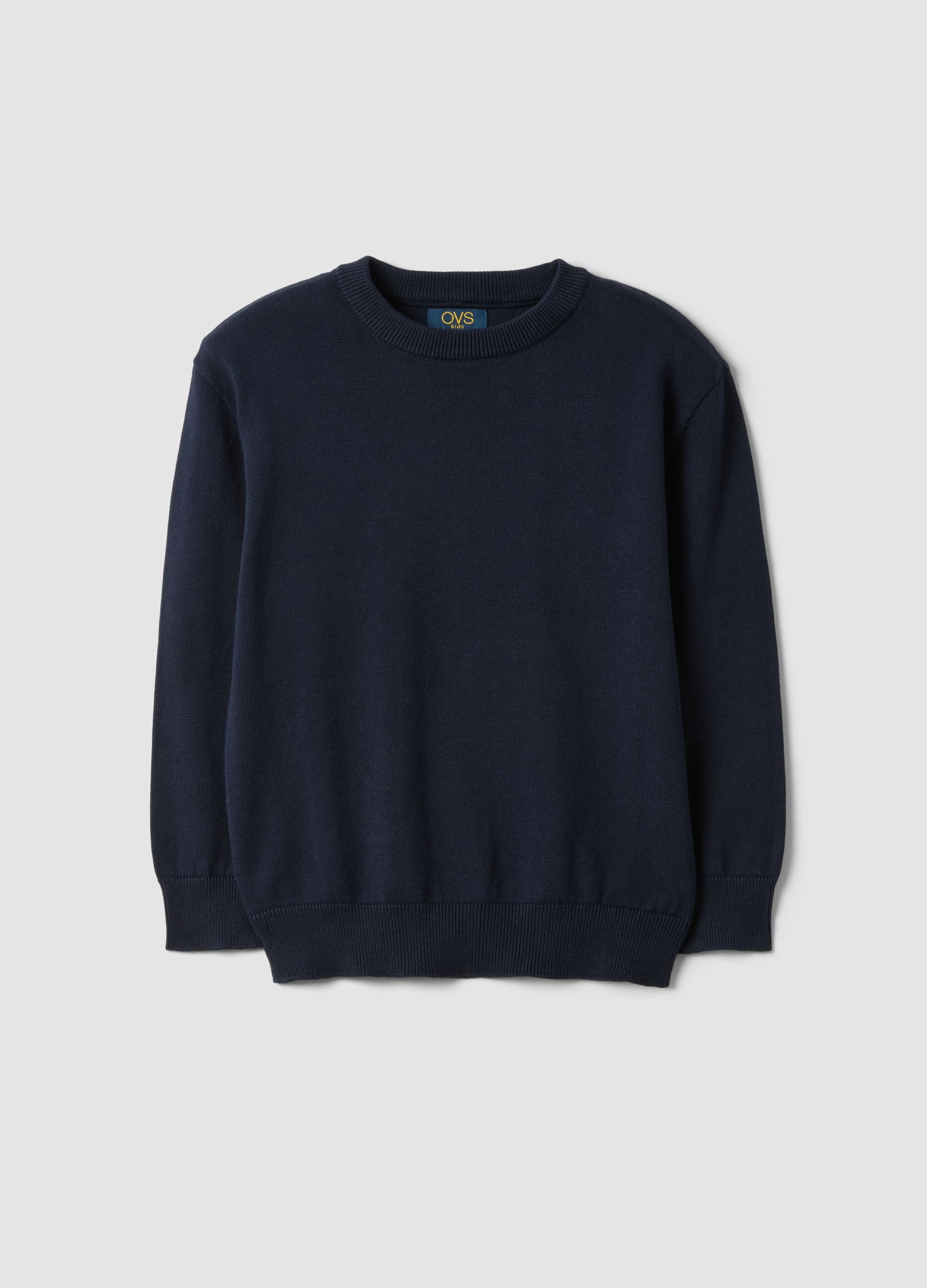 Blue pure cotton crew-neck oversized fit jumper for boys