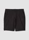 Black regular-fit stretch jogger Bermuda shorts_4