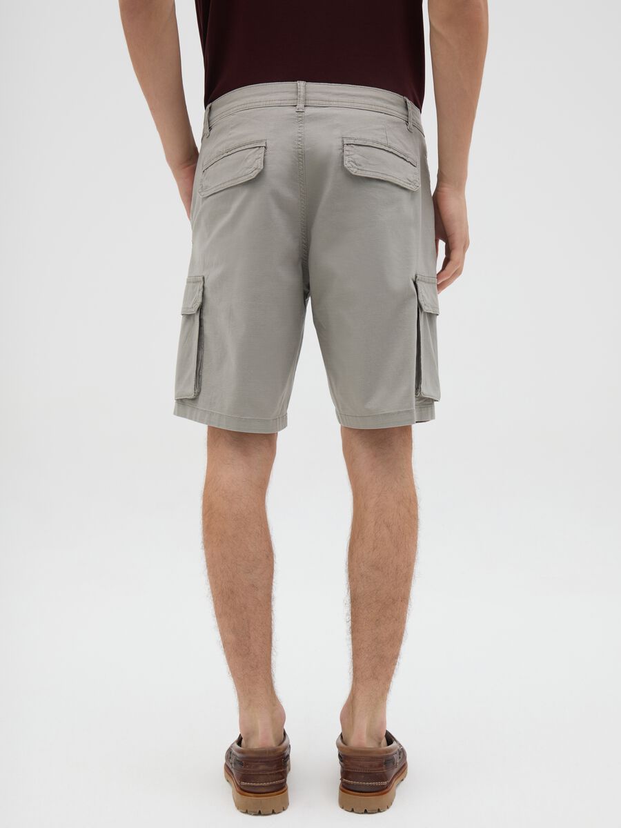 Pantaloni cargo da uomo in cotone elasticizzato grigi_2