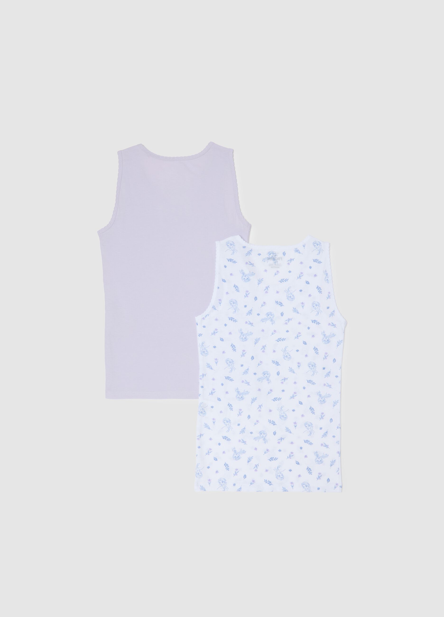 Set bipack canotte da bambina in puro cotone multicolor regular fit