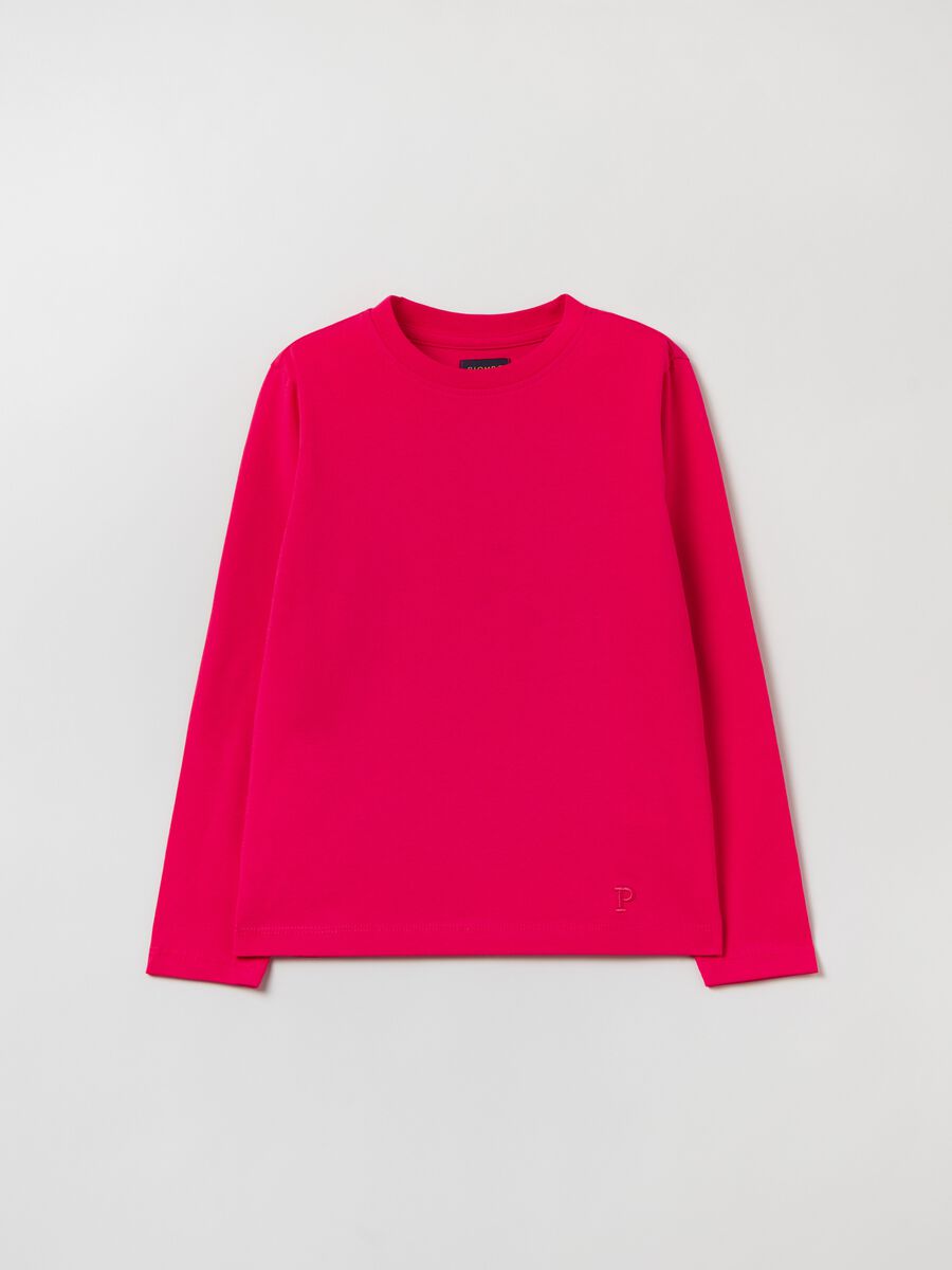 T-shirt a maniche lunghe con ricamo logo _3