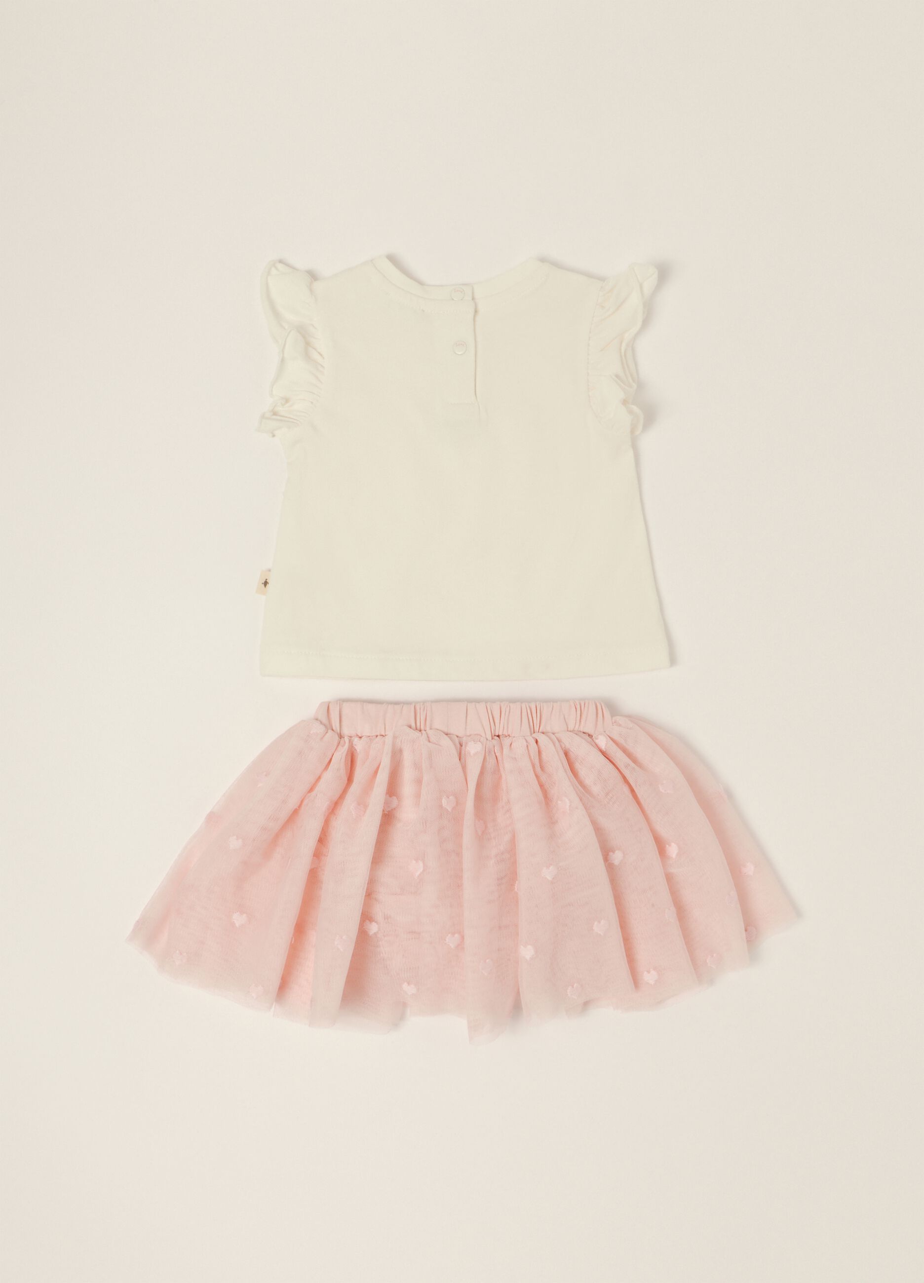 Multicolour baby girl T-shirt and skirt set