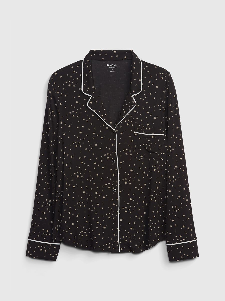 Top pigiama a camicia con stampa stelle_3