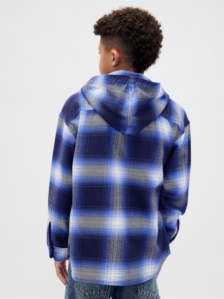 Cotton Blue Hooded Shirt_1