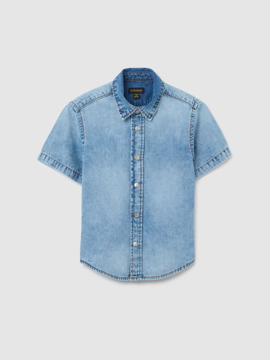 Children's pure cotton denim shirt regular fit_0