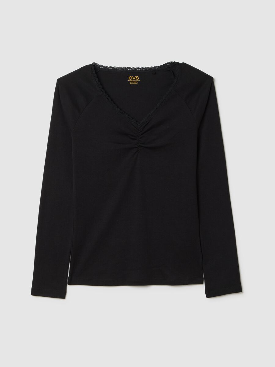 Maglia in puro cotone nero regular fit_4