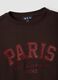 Brown cotton-blend sweatshirt with Paris slogan_1