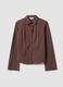 Brown striped slim-fit pure cotton poplin shirt_0