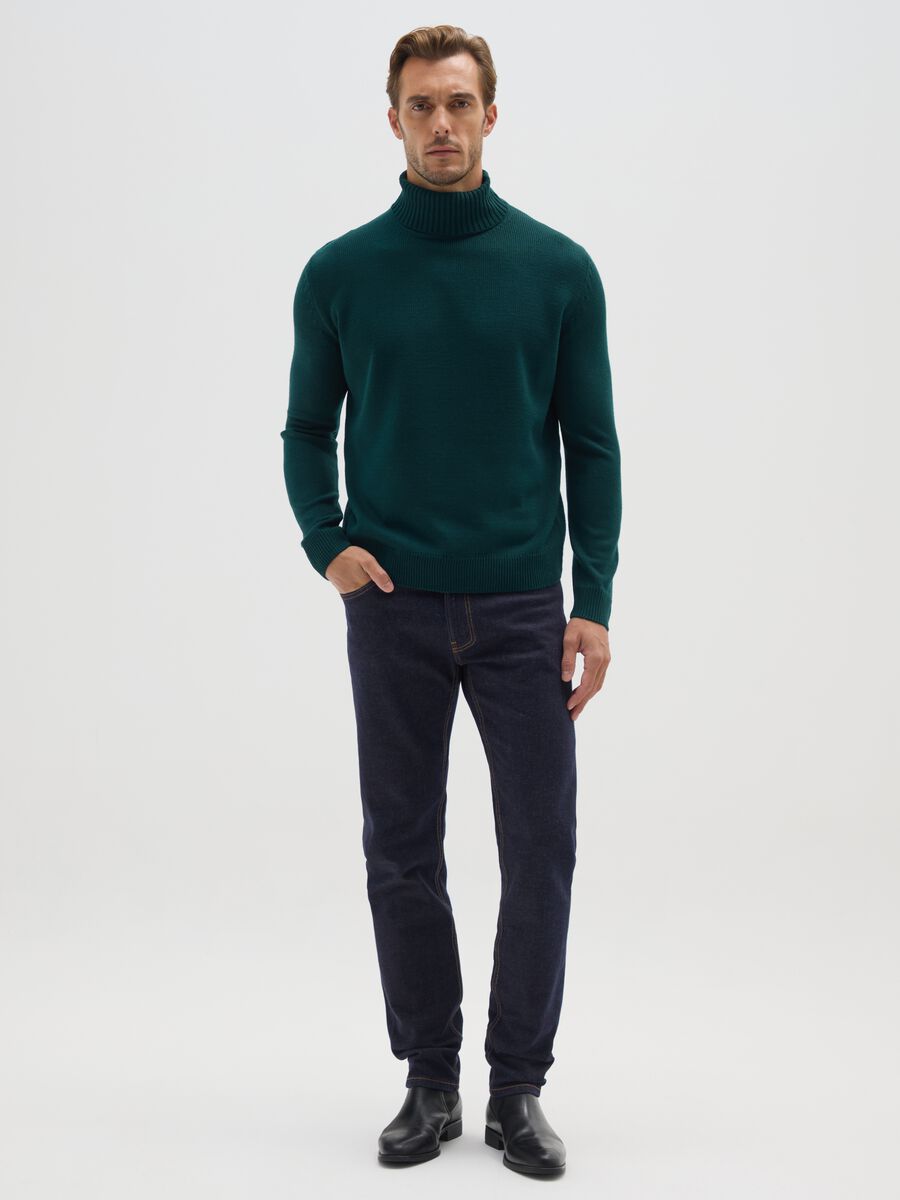 Green Turtleneck Sweater in Acrylic_1