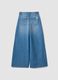 Girls' wide leg denim blue pure cotton jeans_4