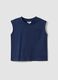 Blue pure cotton regular fit boys' tank top with pocket_0