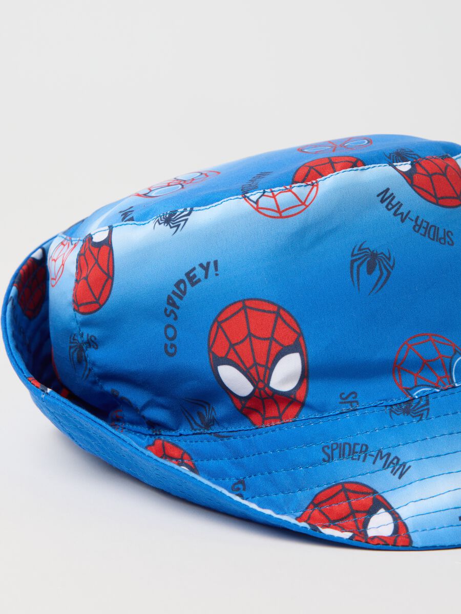 Blue fishing hat with Spider-Man print_2