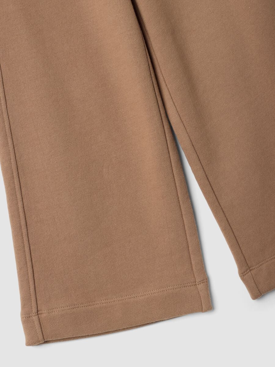 Pantaloni culotte marroni in puro cotone organico per bambina_3