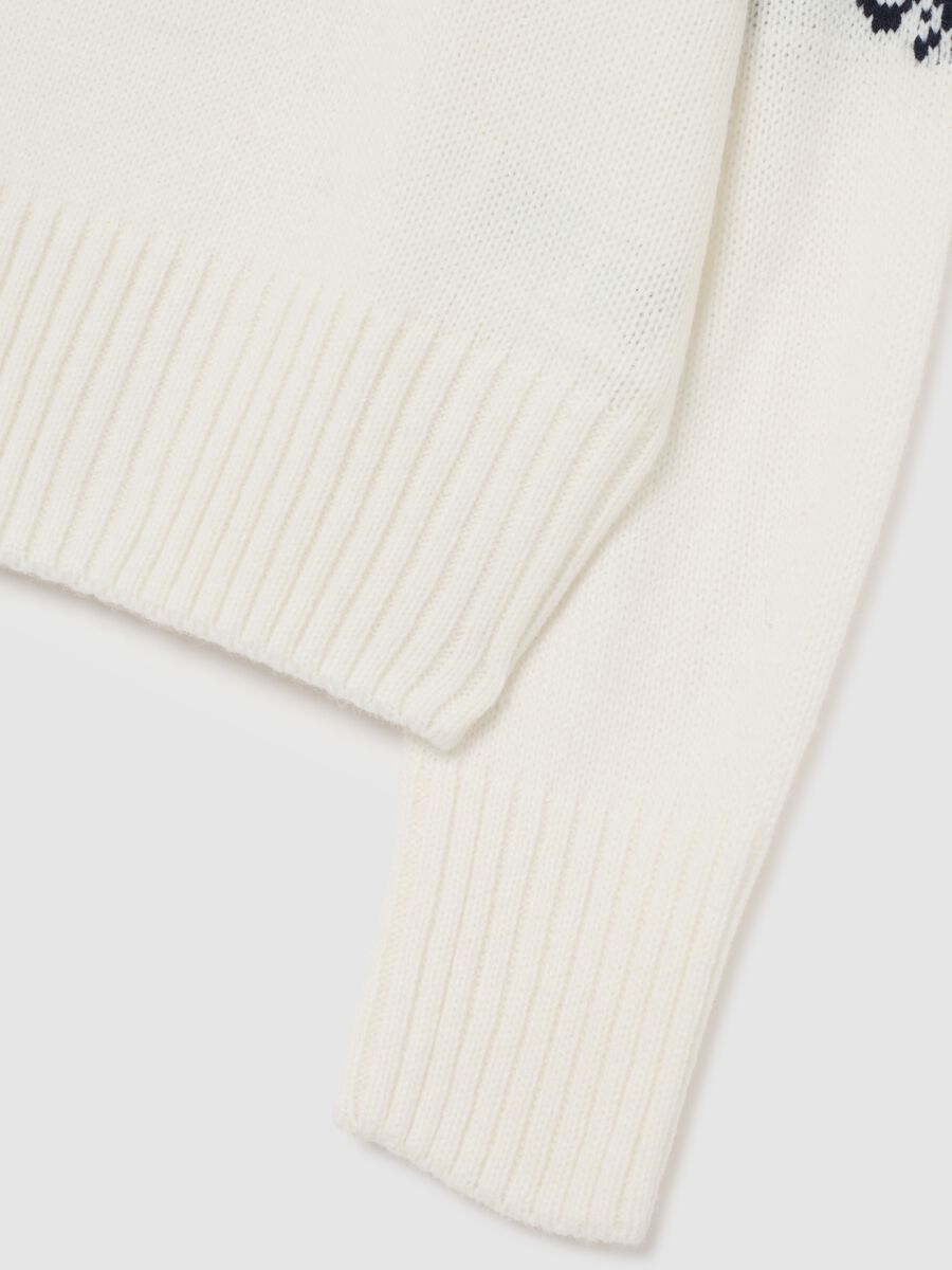 Multicolour turtleneck sweater with oversized fit and jacquard pattern_6