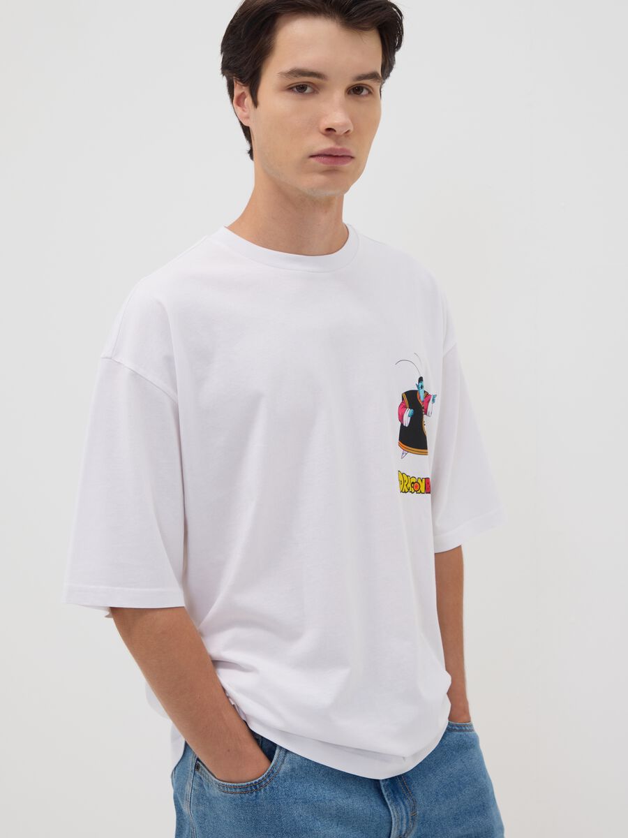 White 100% cotton T-shirt with Dragon Ball Z graphic print_0