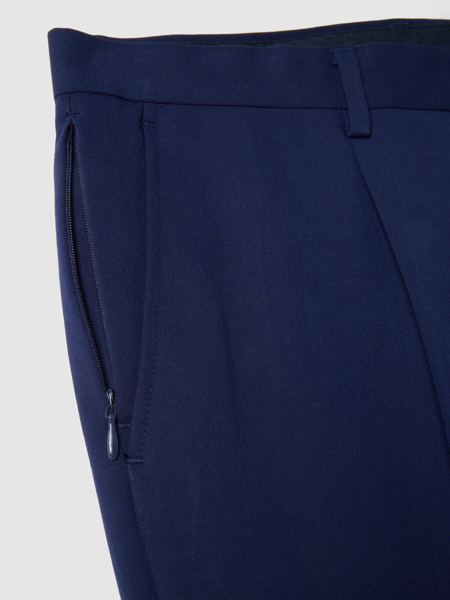 Slim Fit Blue Smart Trousers_5