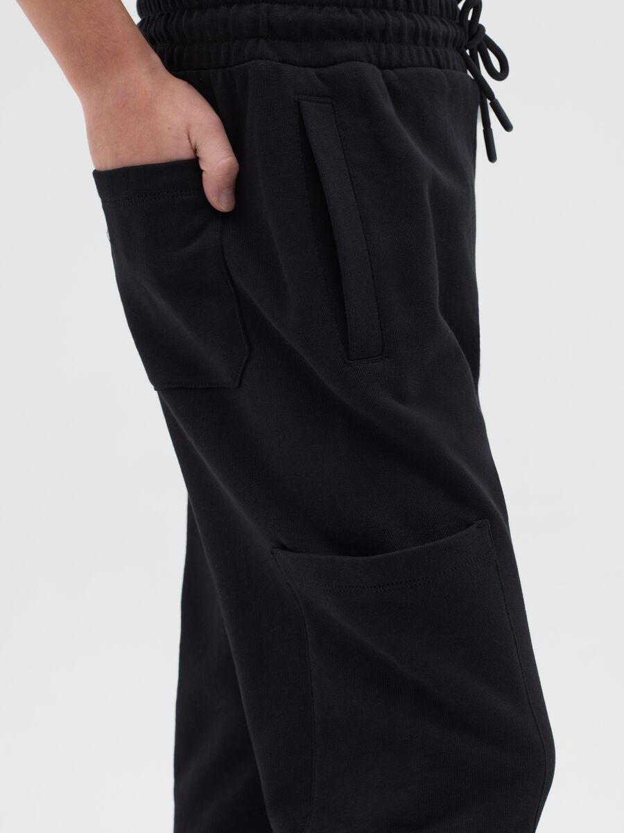 Cotton joggers with drawstring and print_2