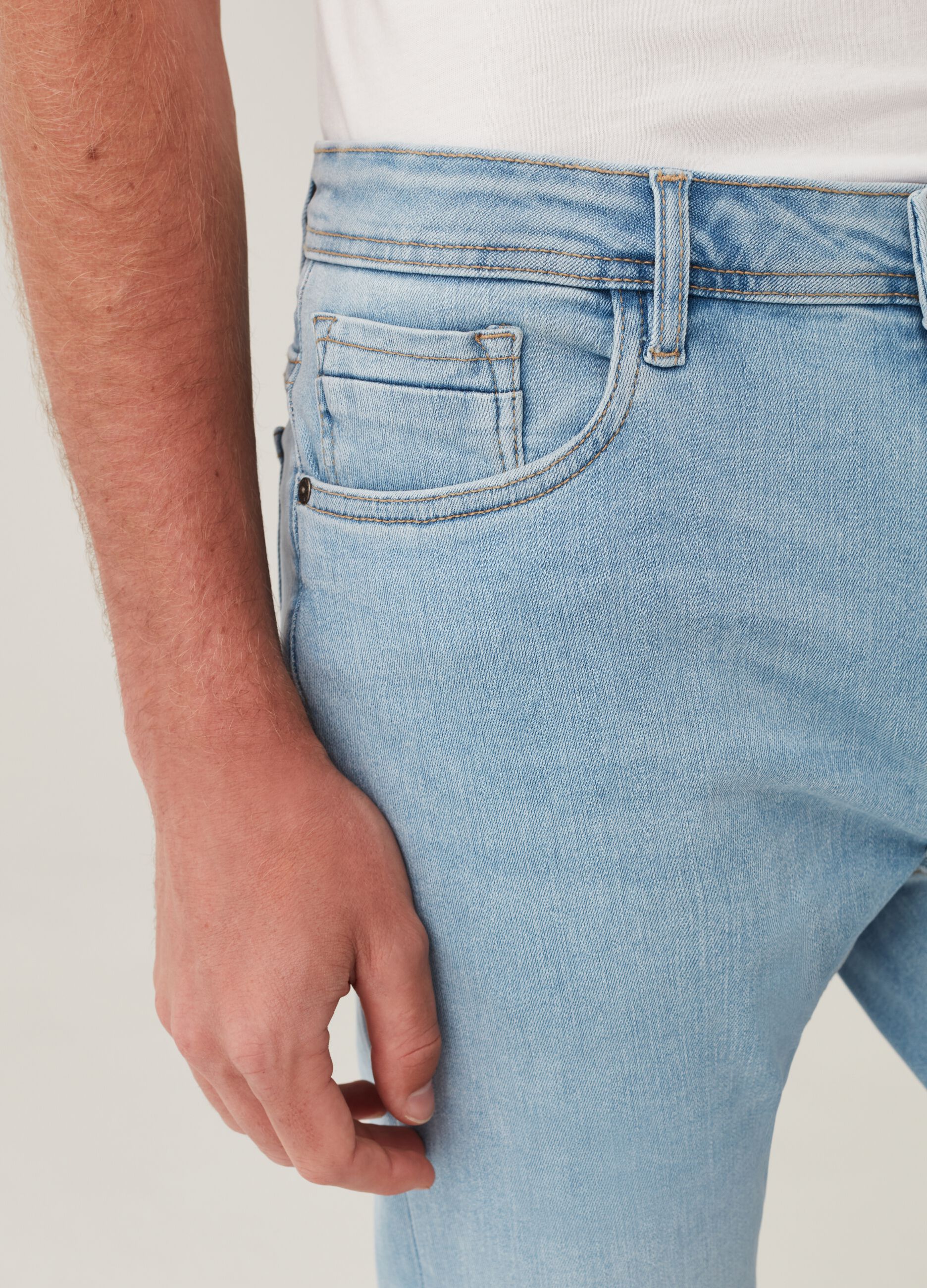 Jeans skinny fit acid wash cinque tasche_3